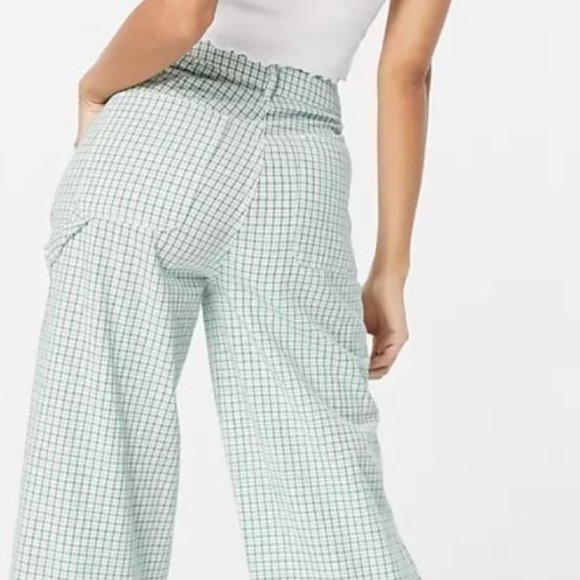 ASOS DESIGN Slouchy Chino Pant in Green and White Check - Picture 3 of 8